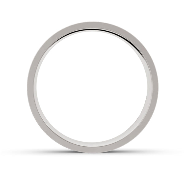 Men's White Gold Single Polished Edge Ring - ETRNL