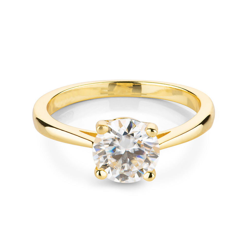 Round Solitaire Moissanite Engagement Ring