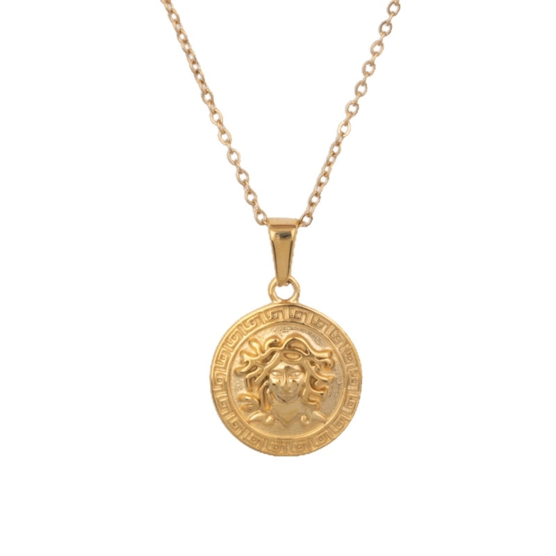 Gold Medusa Pendant Necklace