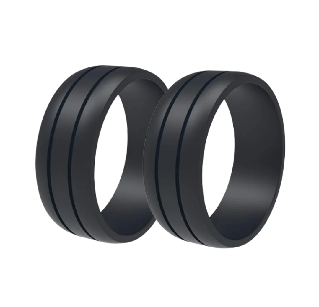 Men's Parallel Silicone Ring Bundle