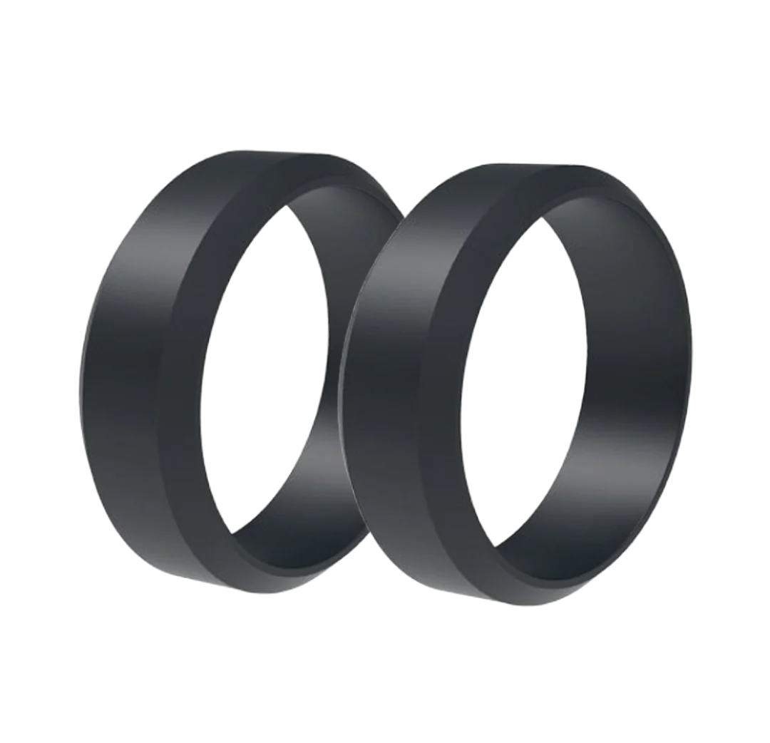 Men’s 8mm Silicone Beveled Edge Ring Bundle