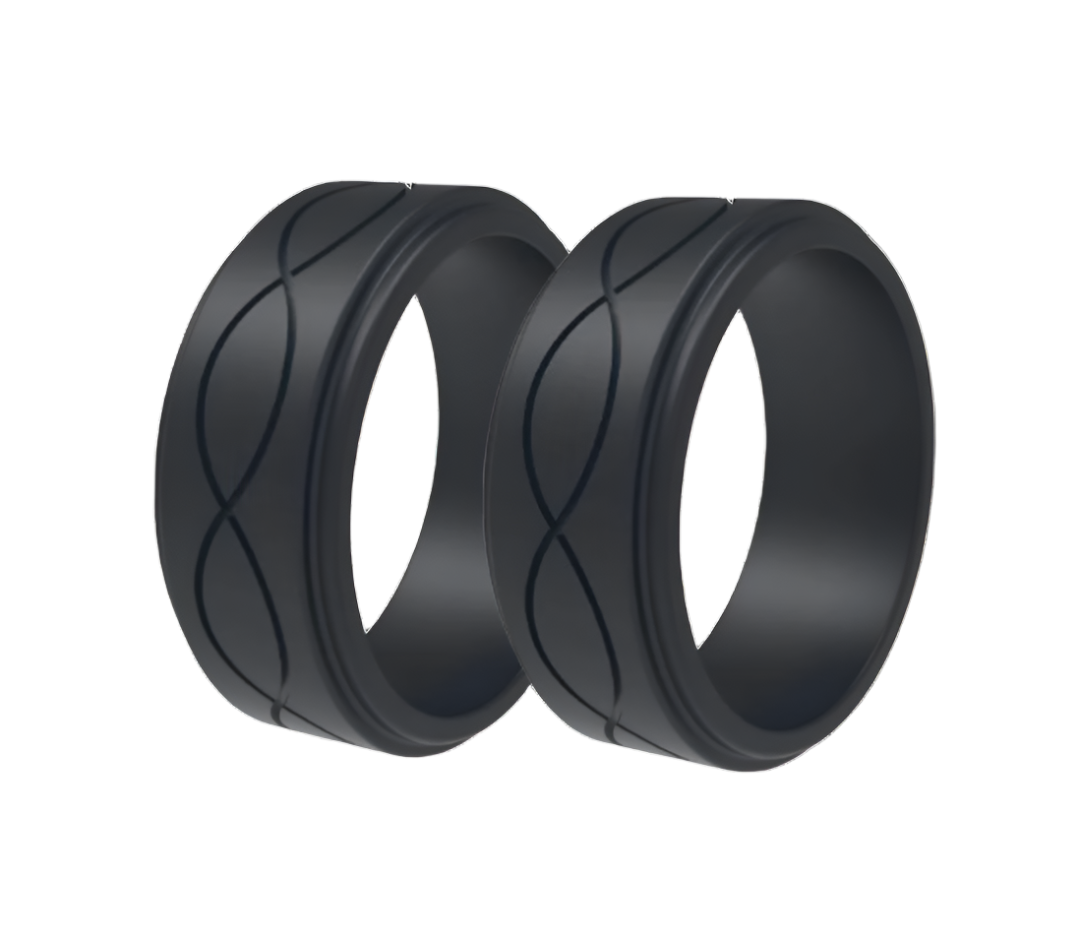 Men's Infinity Silicone Ring Bundle