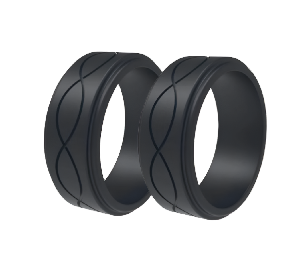 Men&#39;s Infinity Silicone Ring Bundle