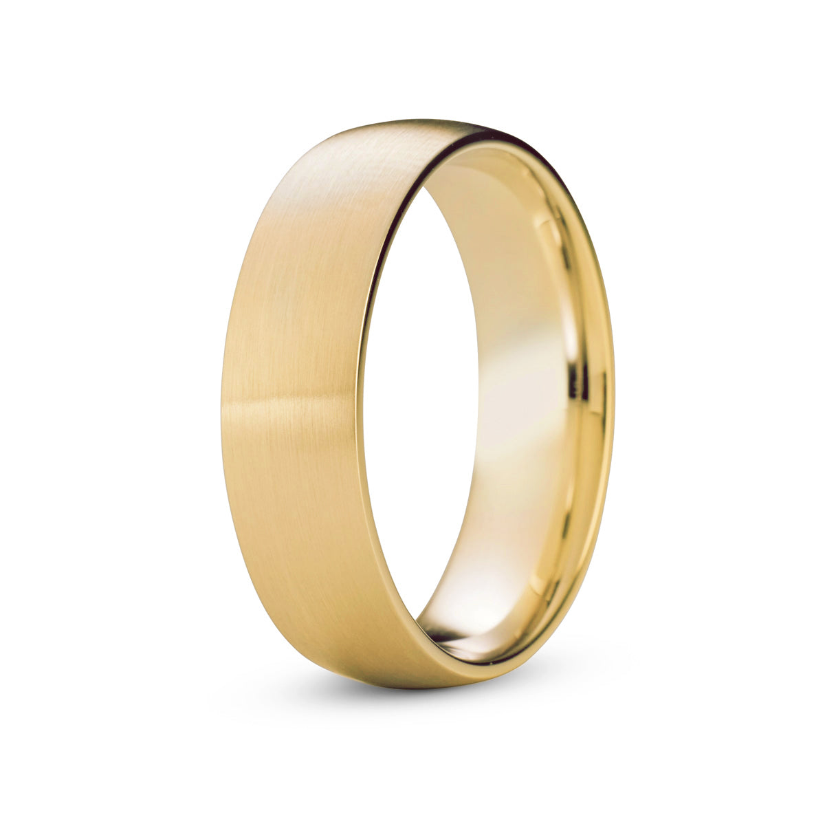 Men&#39;s Brushed Dome Yellow Gold Ring