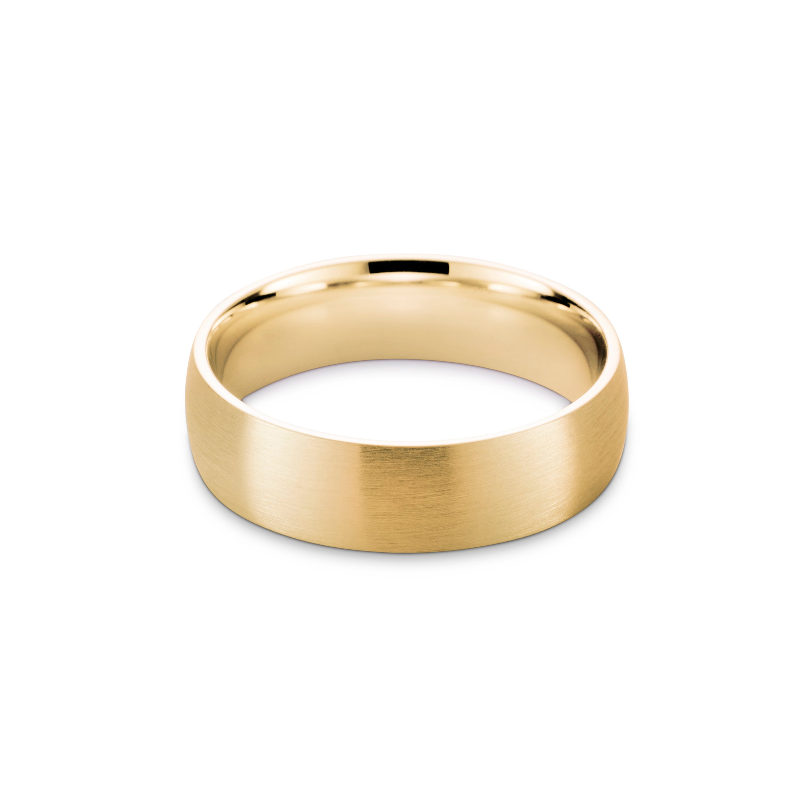 Men's Brushed Dome Yellow Gold Ring