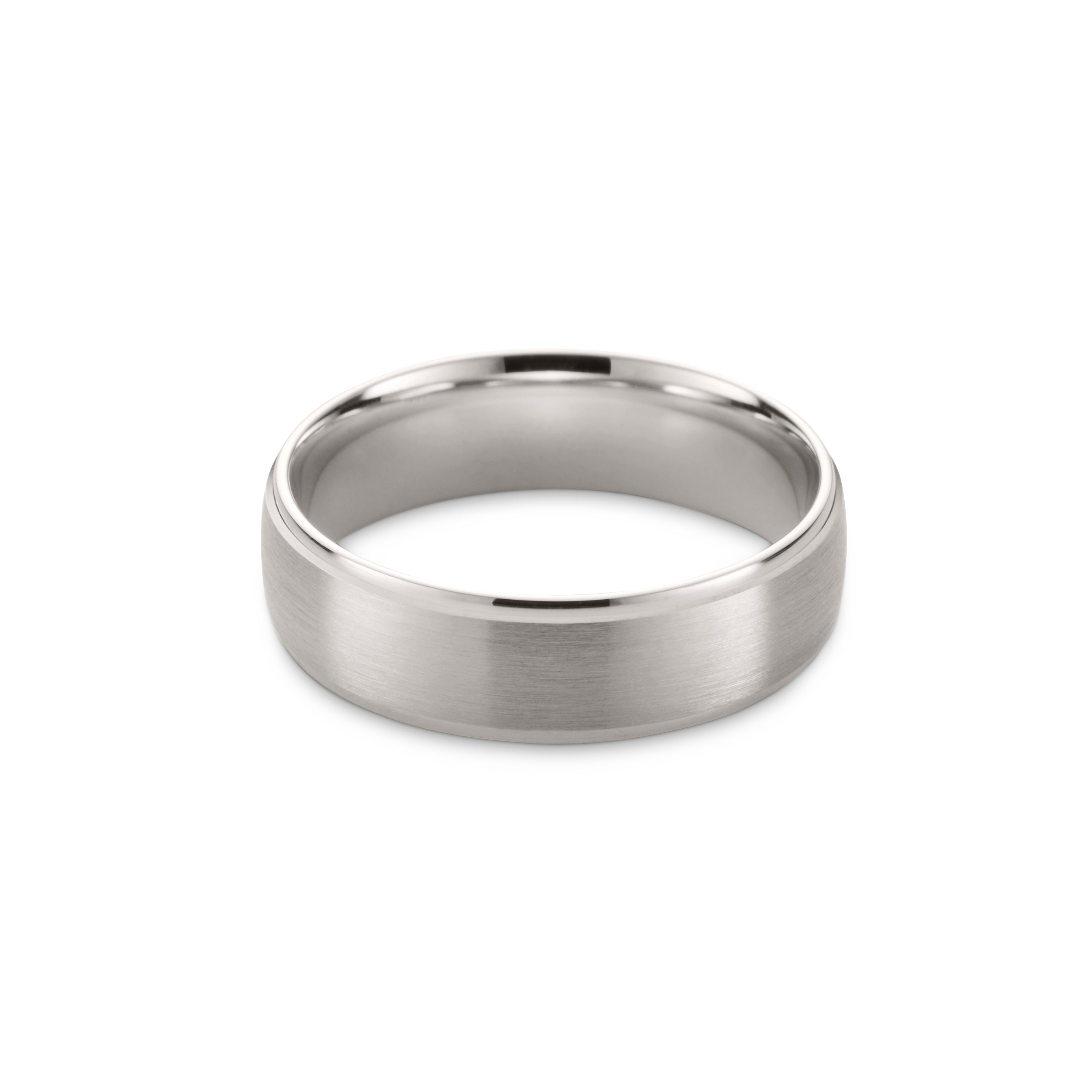 Men's Brushed White Gold Ring