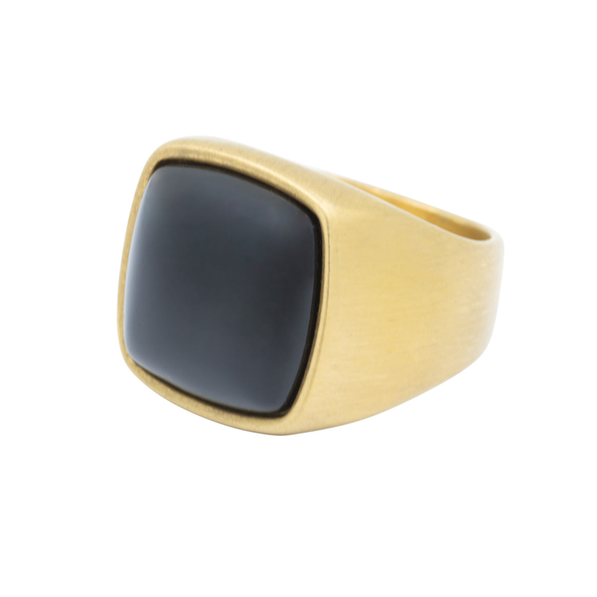 Men's Gold Square Onyx Signet Ring
