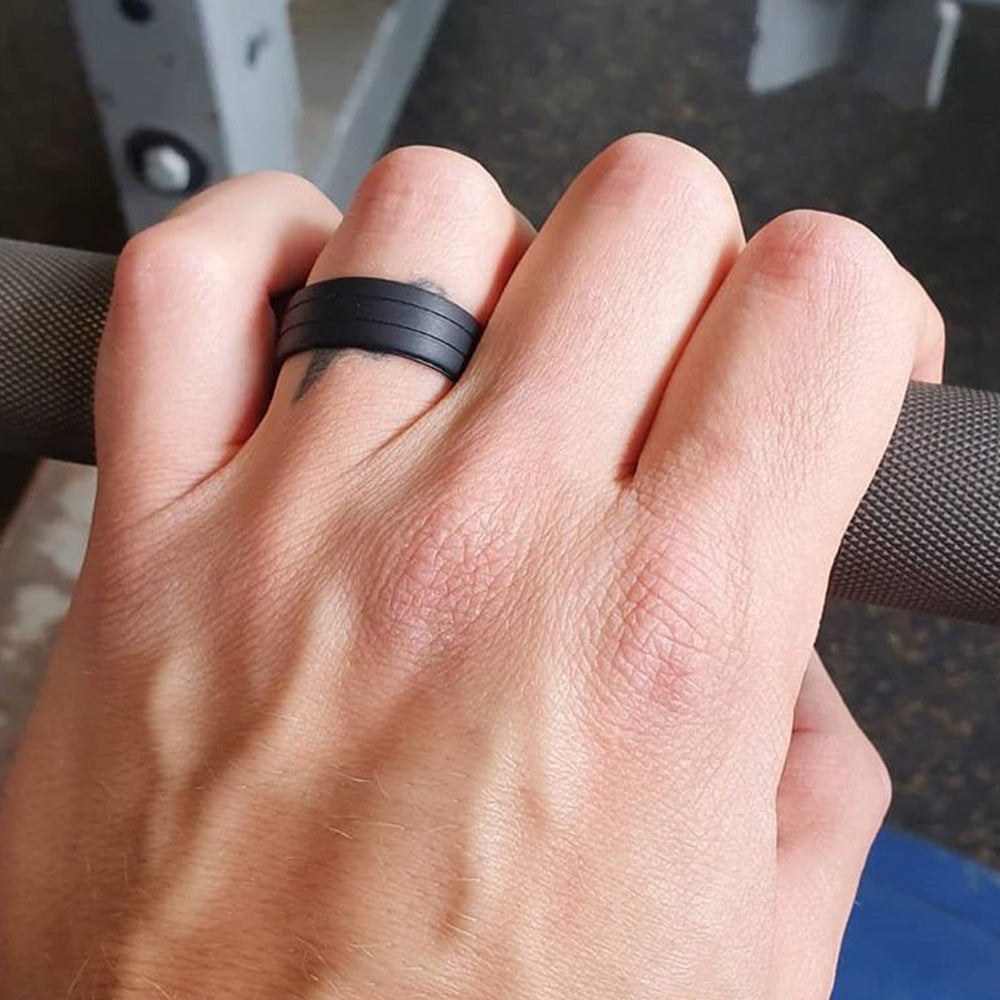 Men&#39;s Parallel Silicone Ring