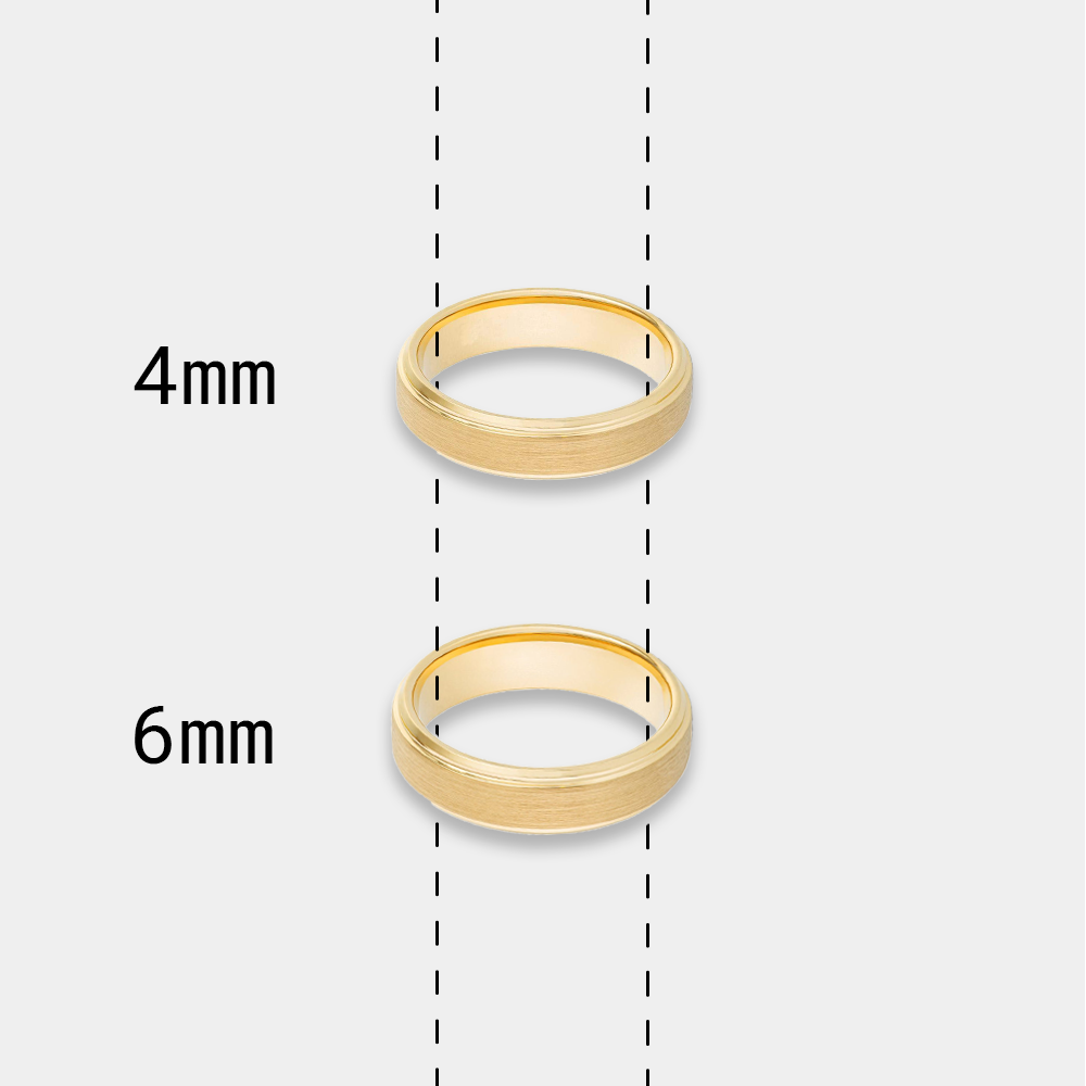 Men’s Brushed Gold Tungsten Ring