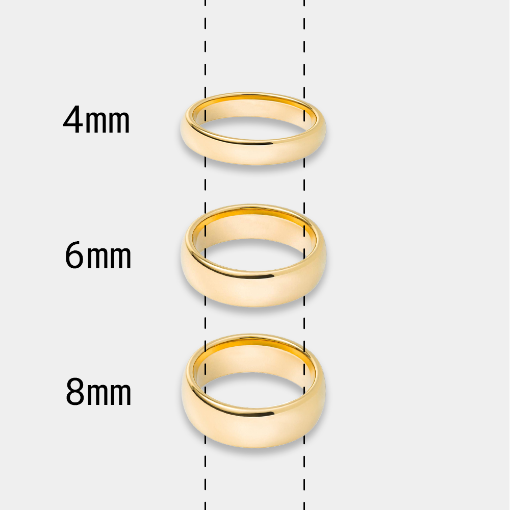 Men's Classic Gold Tungsten Ring