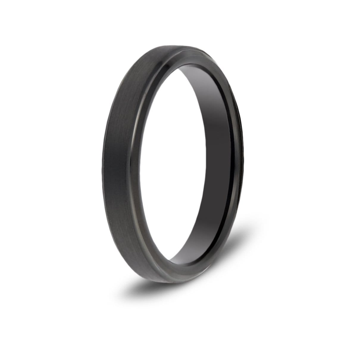Brushed Black Tungsten Ring Set