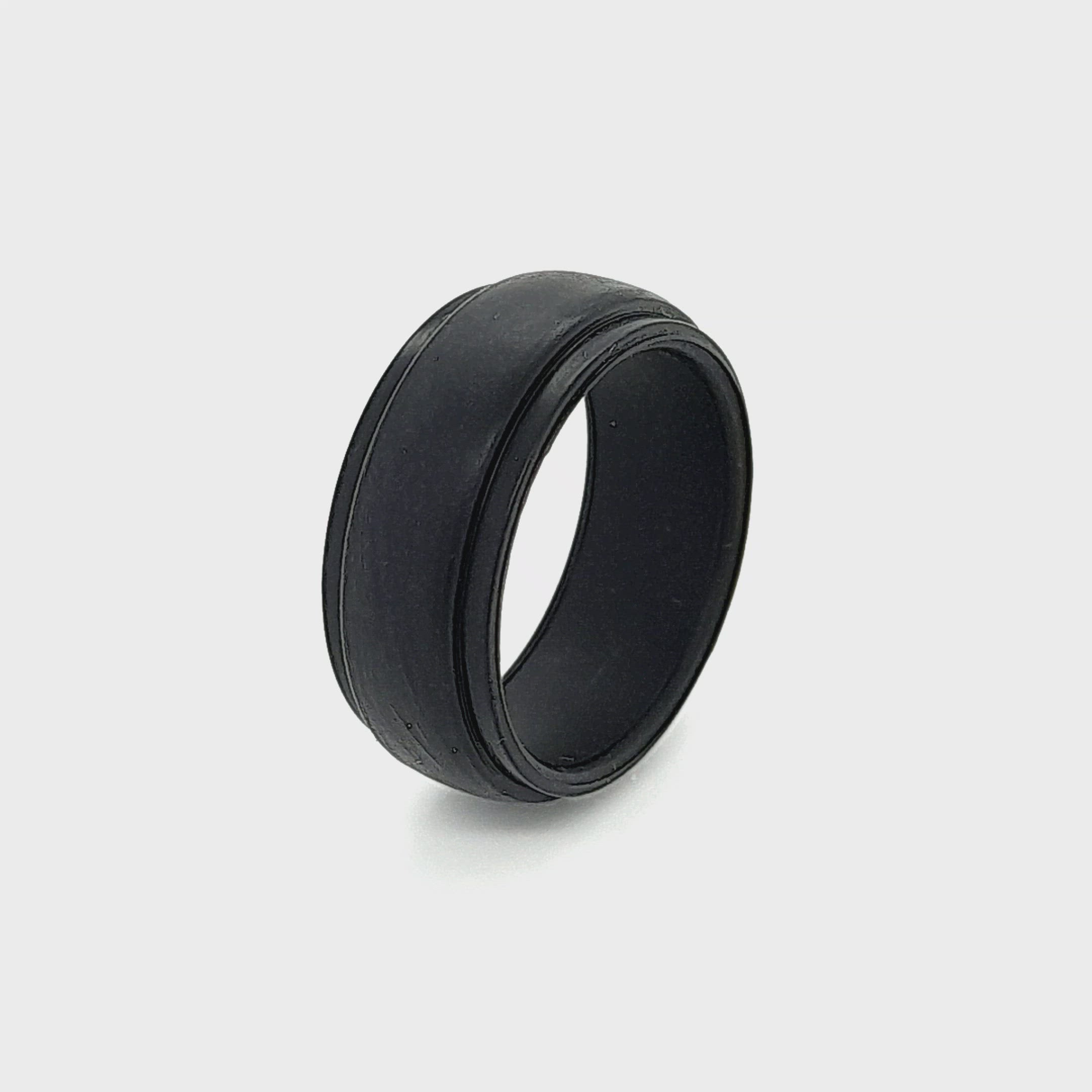 Men’s Stepped Edge Silicone Ring