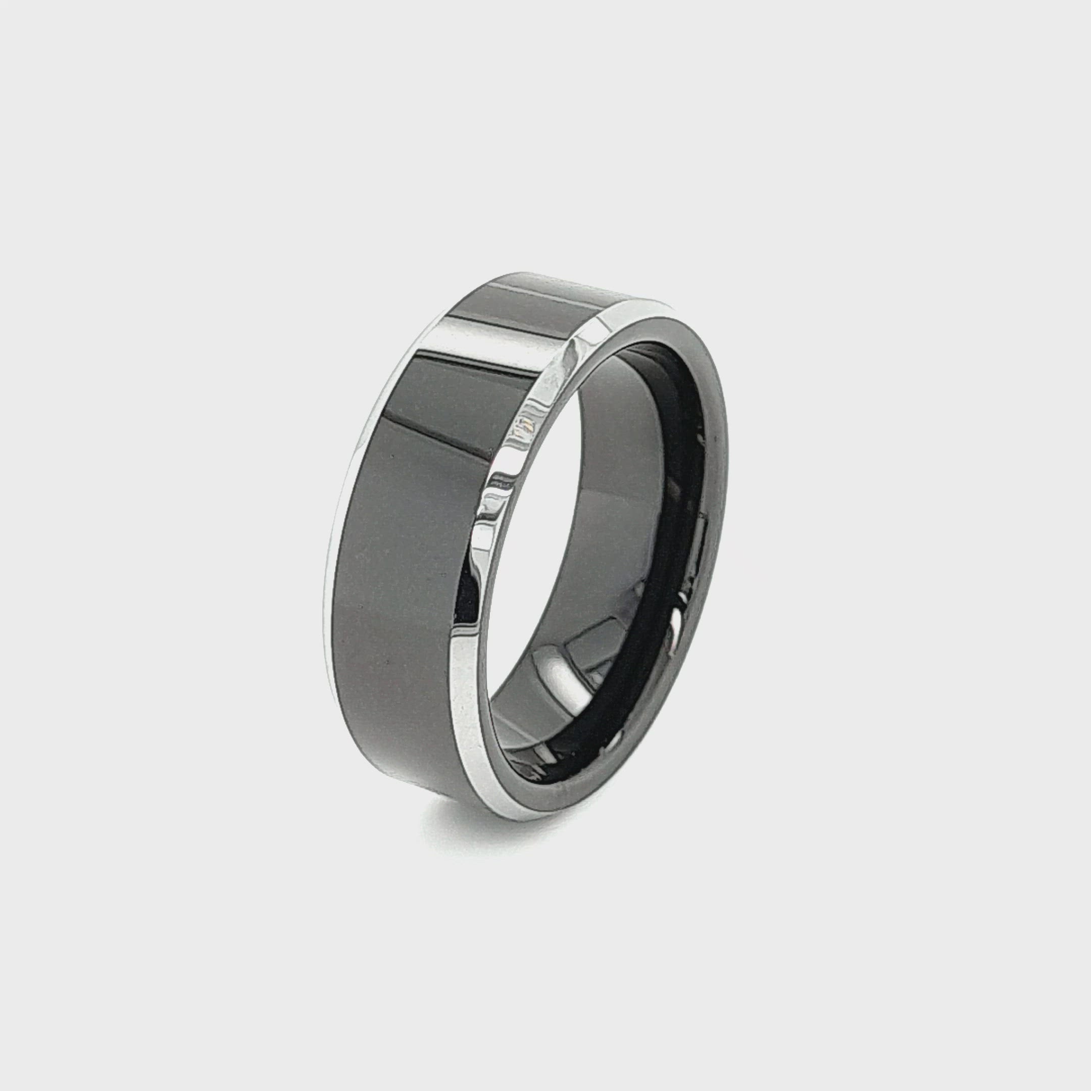 Men's Two-Tone Tungsten Ring