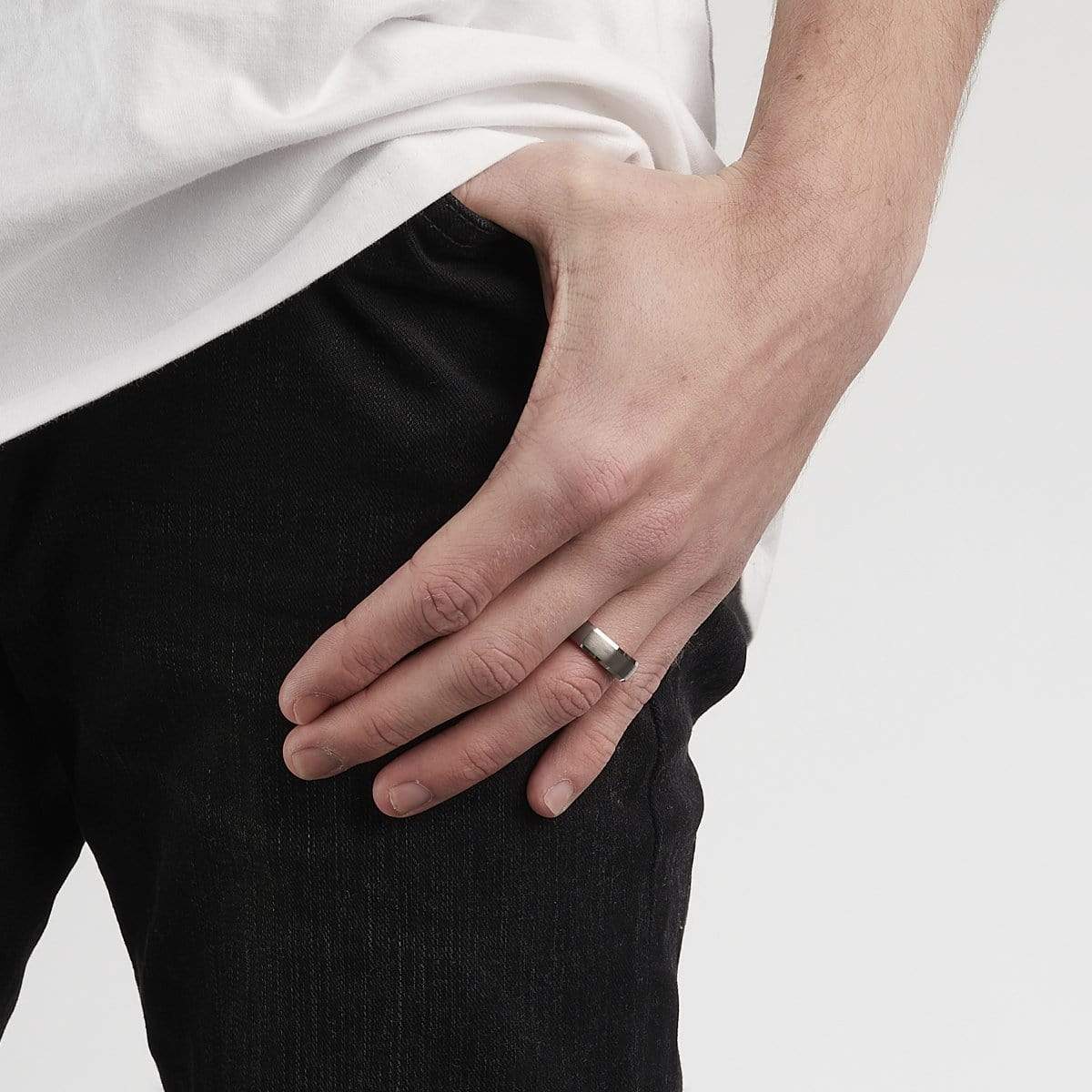 Men S Inlay Rings Men’s 6mm Silver Wood Inlay Ring | Wood Wedding Rings - ETRNL