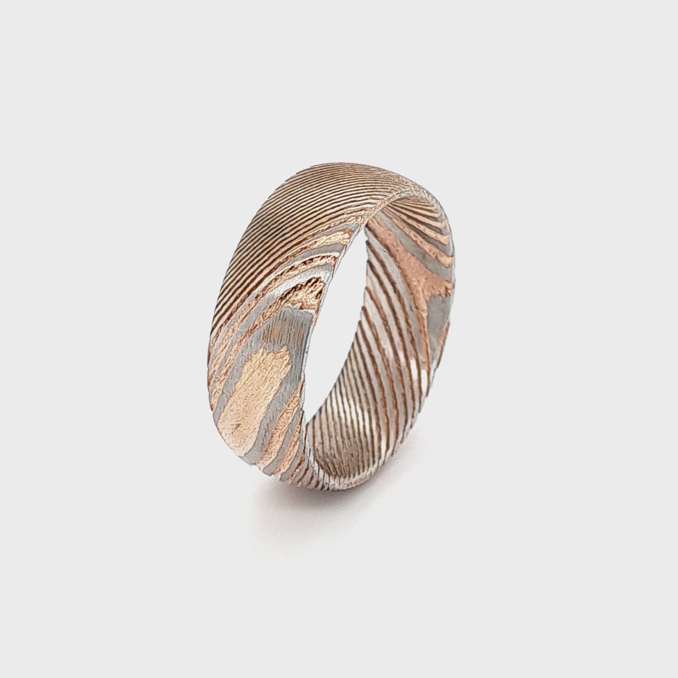 Men’s Rose Gold Damascus Ring