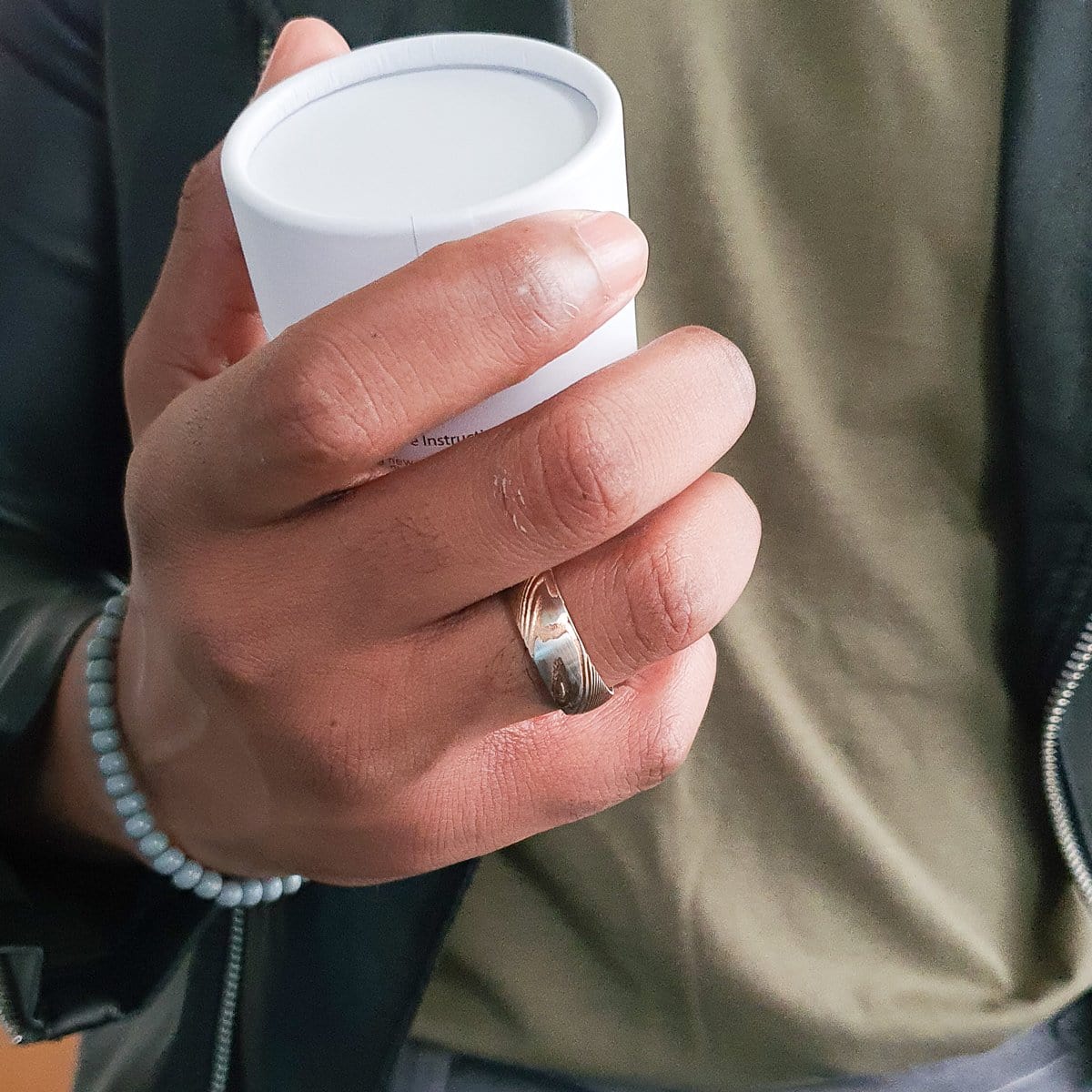 Men’s Rose Gold Damascus Ring