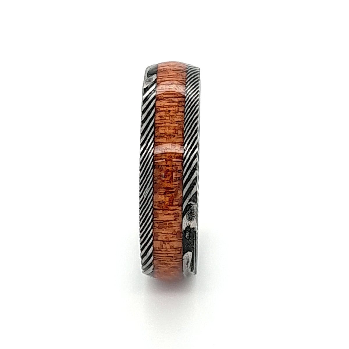 Men’s Wood Inlay Damascus Ring