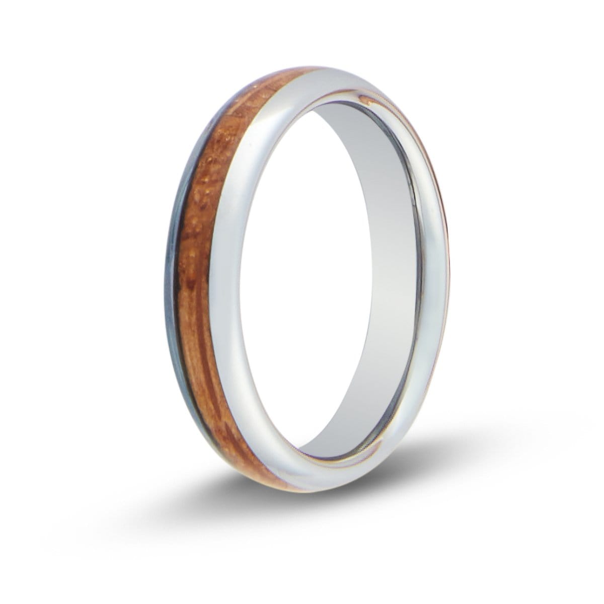 Whiskey Barrel Wood Inlay Ring Set