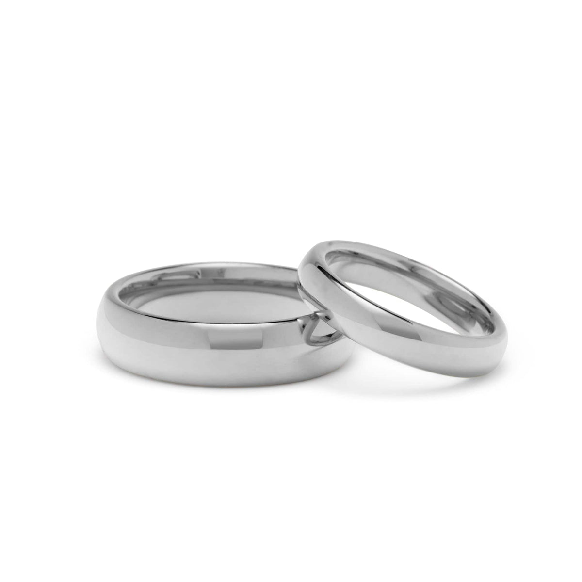 Classic Silver Tungsten Ring Set