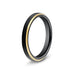 Women’s 3mm Black with Gold Edge Tungsten Ring