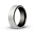 Men’s Brushed Silver Centre Black Zirconium Ring