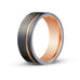 Men’s Rose Gold Accent Black Zirconium Ring