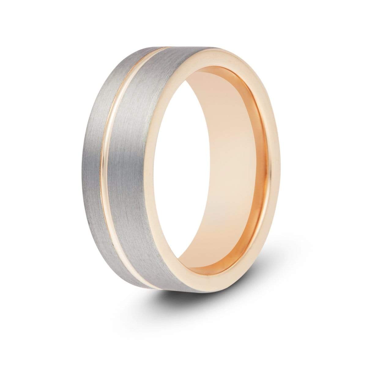 Men’s Rose Gold Accent Tungsten Ring