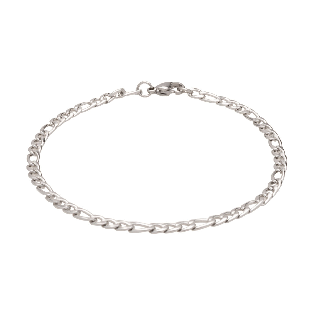 Silver Figaro Chain Bracelet (4mm)