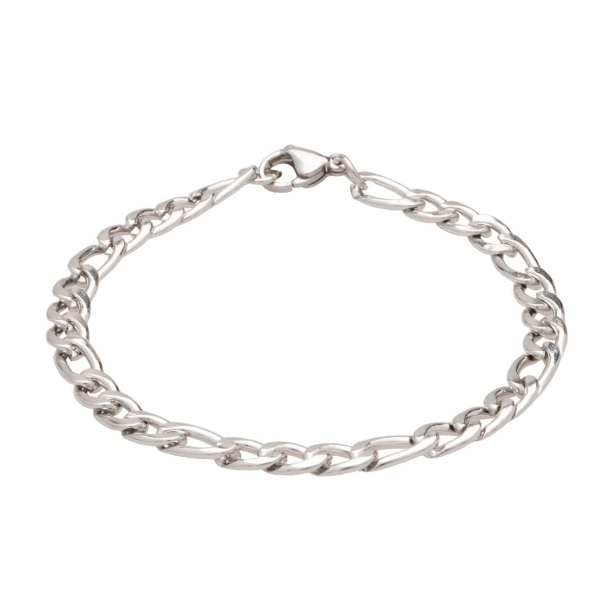 Silver Figaro Chain Bracelet (6mm)