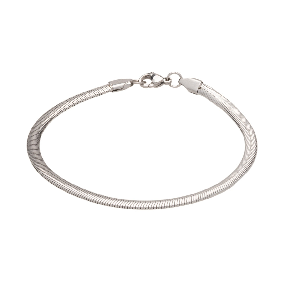 Silver Flat Snake Chain Bracelet (4mm)