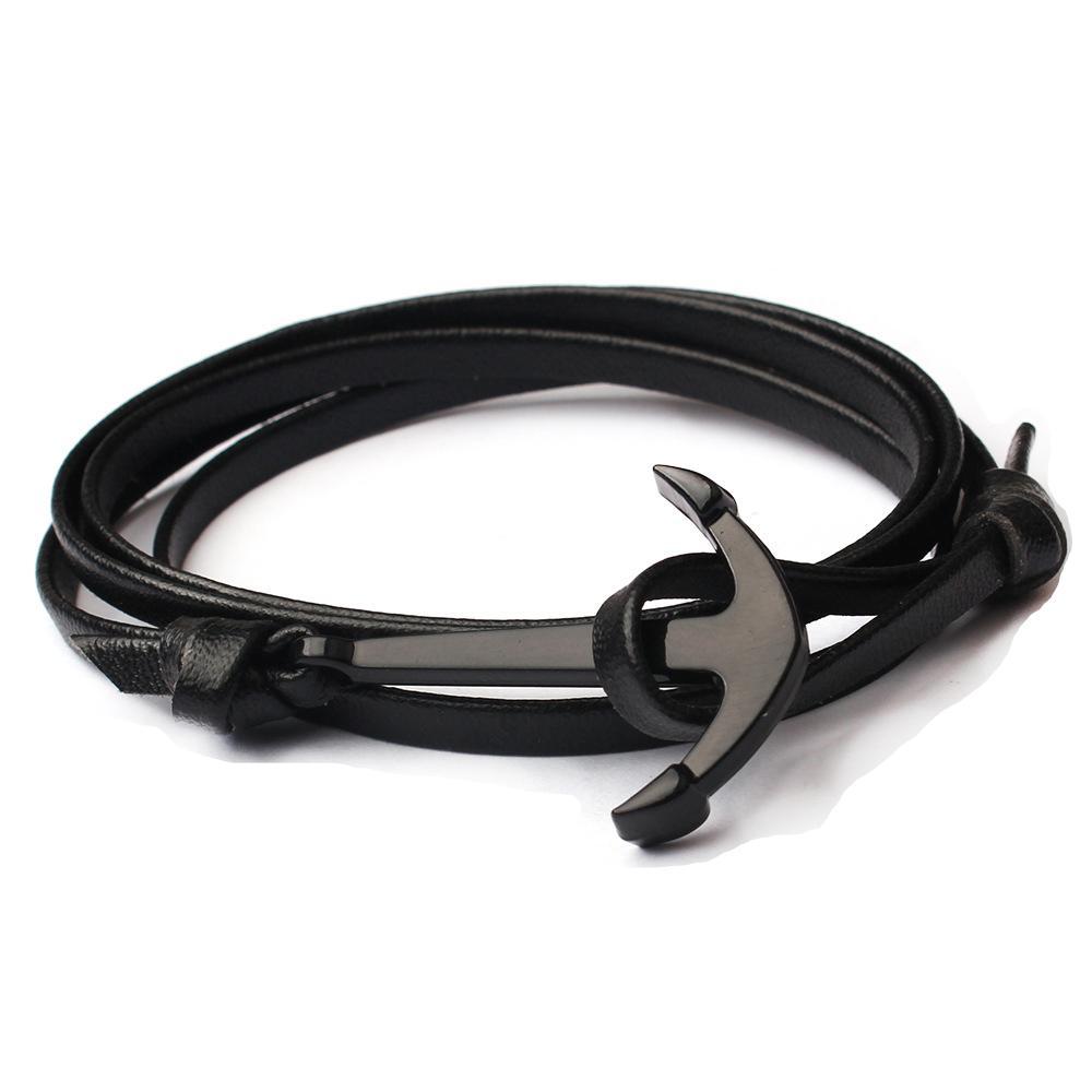 Black & Silver Anchor Bracelet | Handmade Anchor Bracelet | 88° – Eighty  Eight Degrees