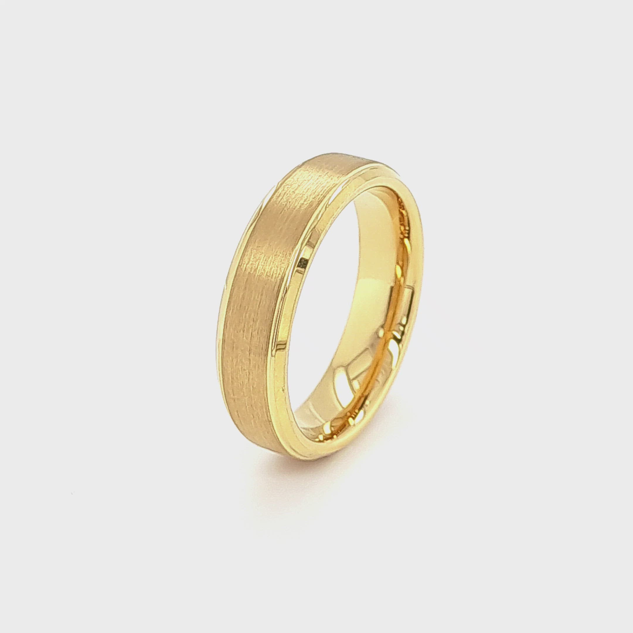 Men’s Brushed Gold Tungsten Ring