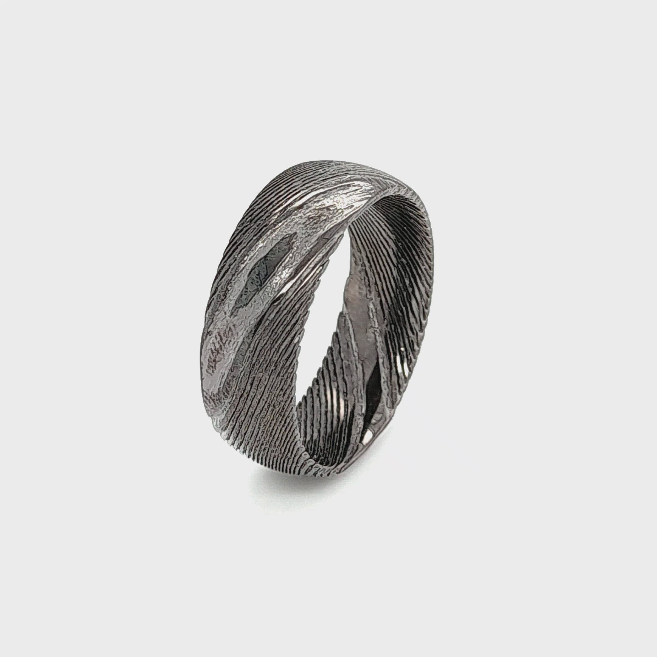 Men’s Gunmetal Damascus Ring