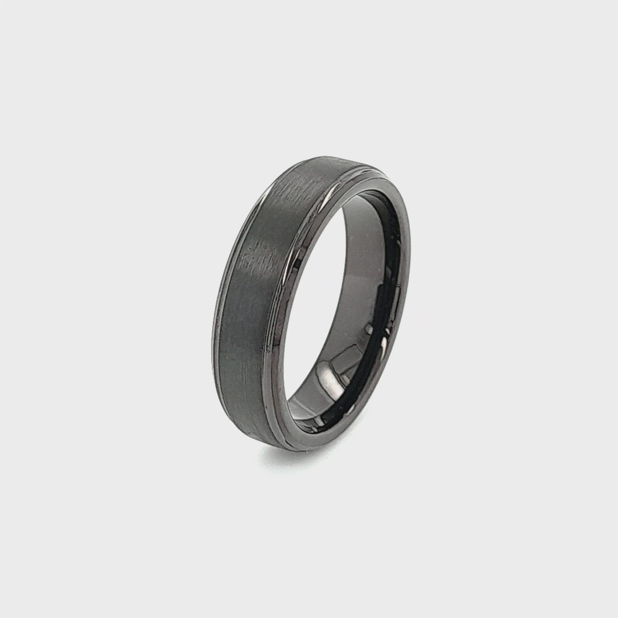 Men’s Brushed Black Tungsten Ring