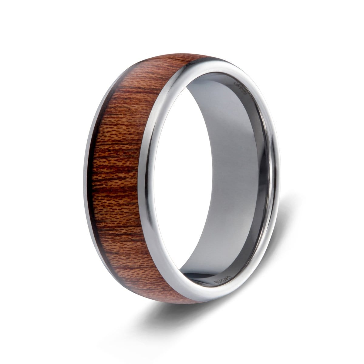 mens tungsten silver polished wood